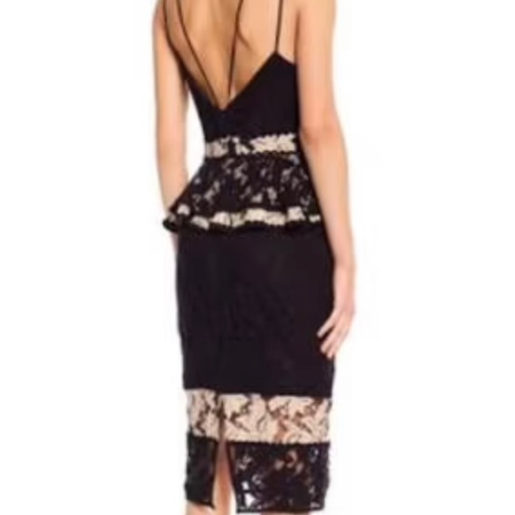 Talulah analog peplum lace body on dress black ivory cocktail Xl 12 analog - Picture 4 of 4